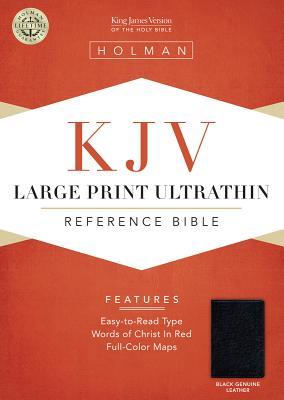 KJV L/Print UltraThin Reference Bible G/L Black - Holman